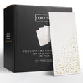 Stylish Gold Linen Feel Disposable Napkins 100 White and Gold Napkins 8.5x4.25 Inch Gold Dinner Napkins Disposable Chrismtas Paper Dinner Napkins Soft and Absorbent Gold Holiday Napkins