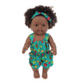 Color: Green background strap - Black doll 30cm vinyl rebirth doll mother and baby toys