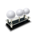 Acrylic Golf Ball Display Stand | Holds 3 Golf Balls | Acrylic and Metal | 3 Golf Tees Included (Acrylic)