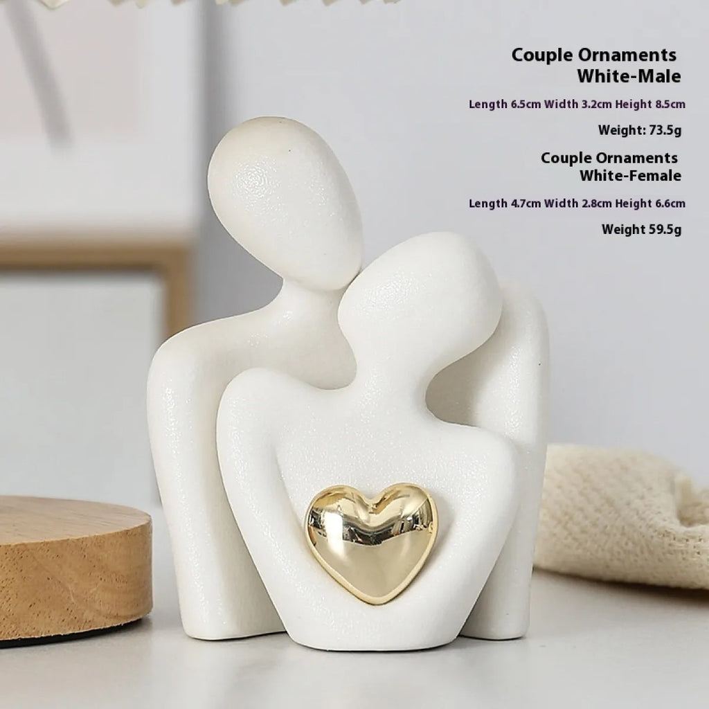 Gold-Plated Heart Ceramic Ornament