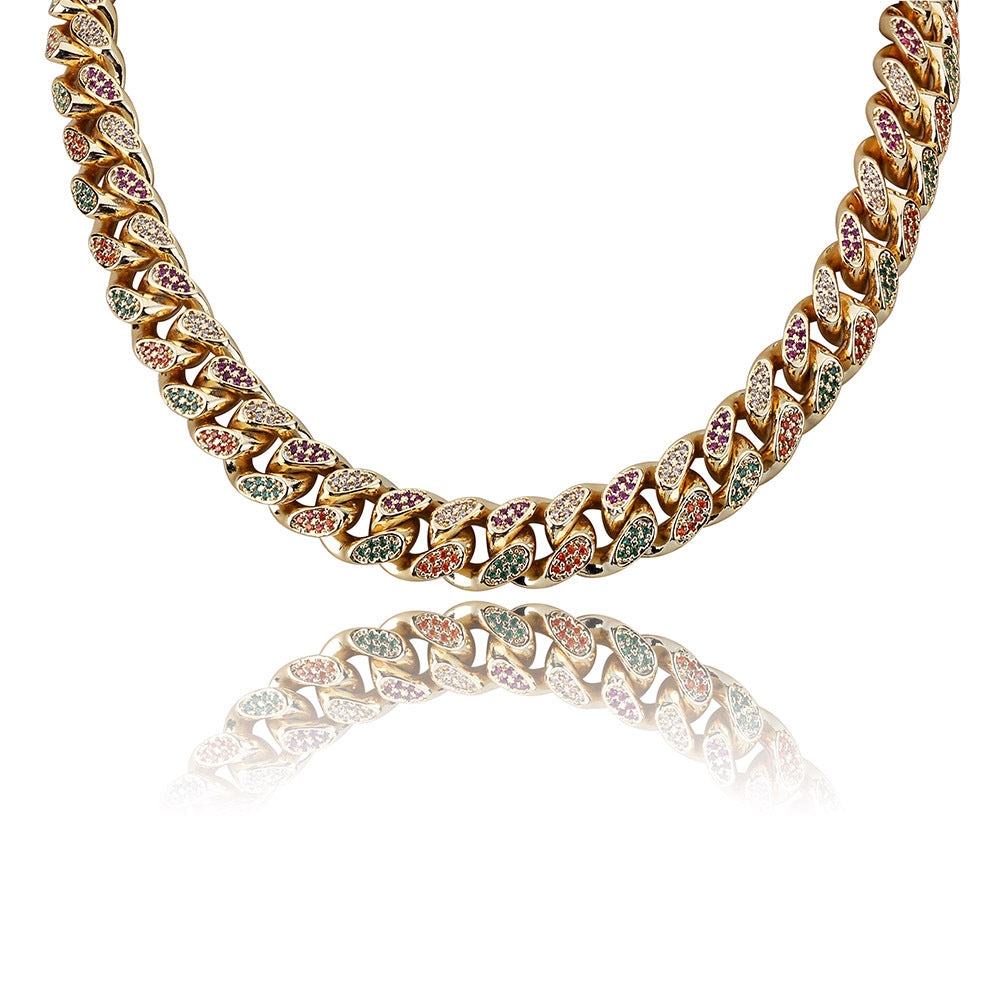 Rainbow Jewelry Miami Cuban Link Necklace for Men
