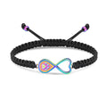 constantlife Infinity Heart Urn Bracelet for Ashes Pets Dog Cat Paw Print Cremation Jewelry Keepsake Braided Rope Adjustable Bangle Memorial Gift for Women Men (Colorful)