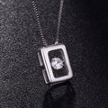 Dynamic Stone Pendant Silver Necklace - Minimalist Jewelry