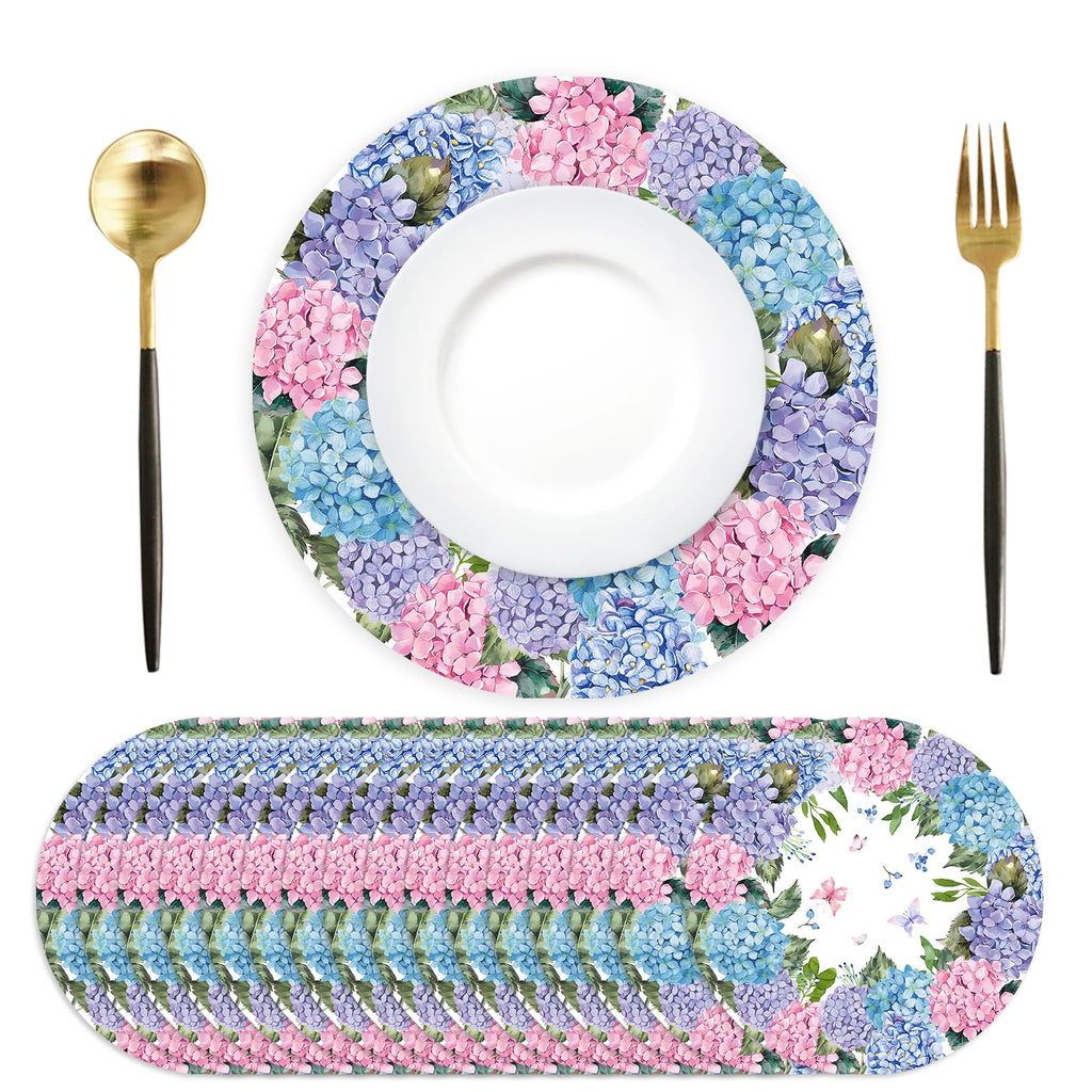 Floral Bloom Paper Placemats 50 Set for Events