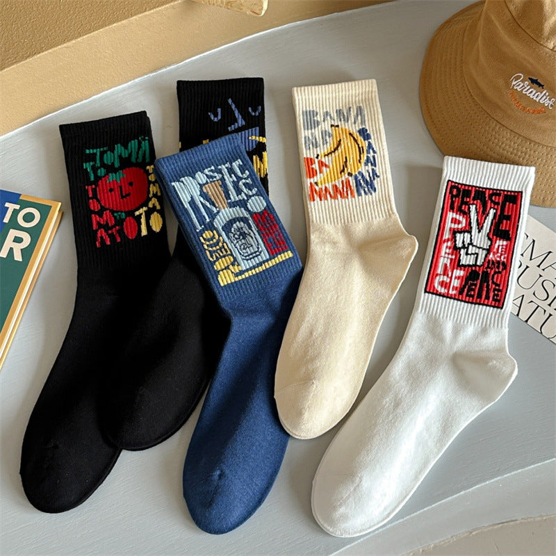 Trendy Autumn Winter Men's Couple Cotton Socks