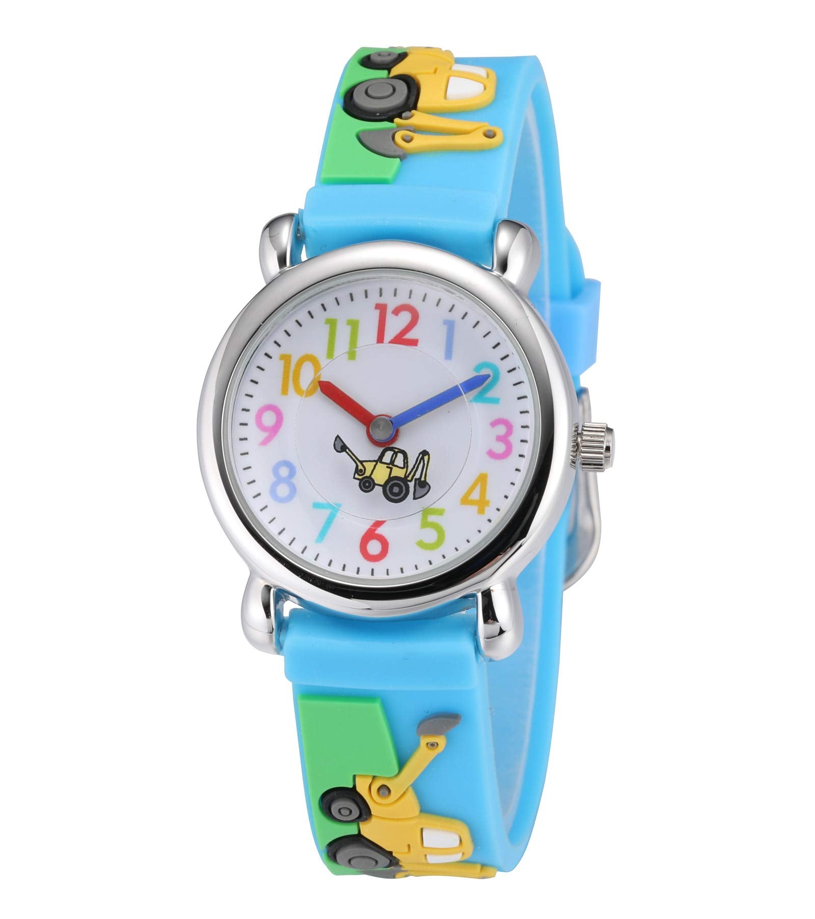 Blue Cartoon Excavator Toddler Watch 3-10 Years