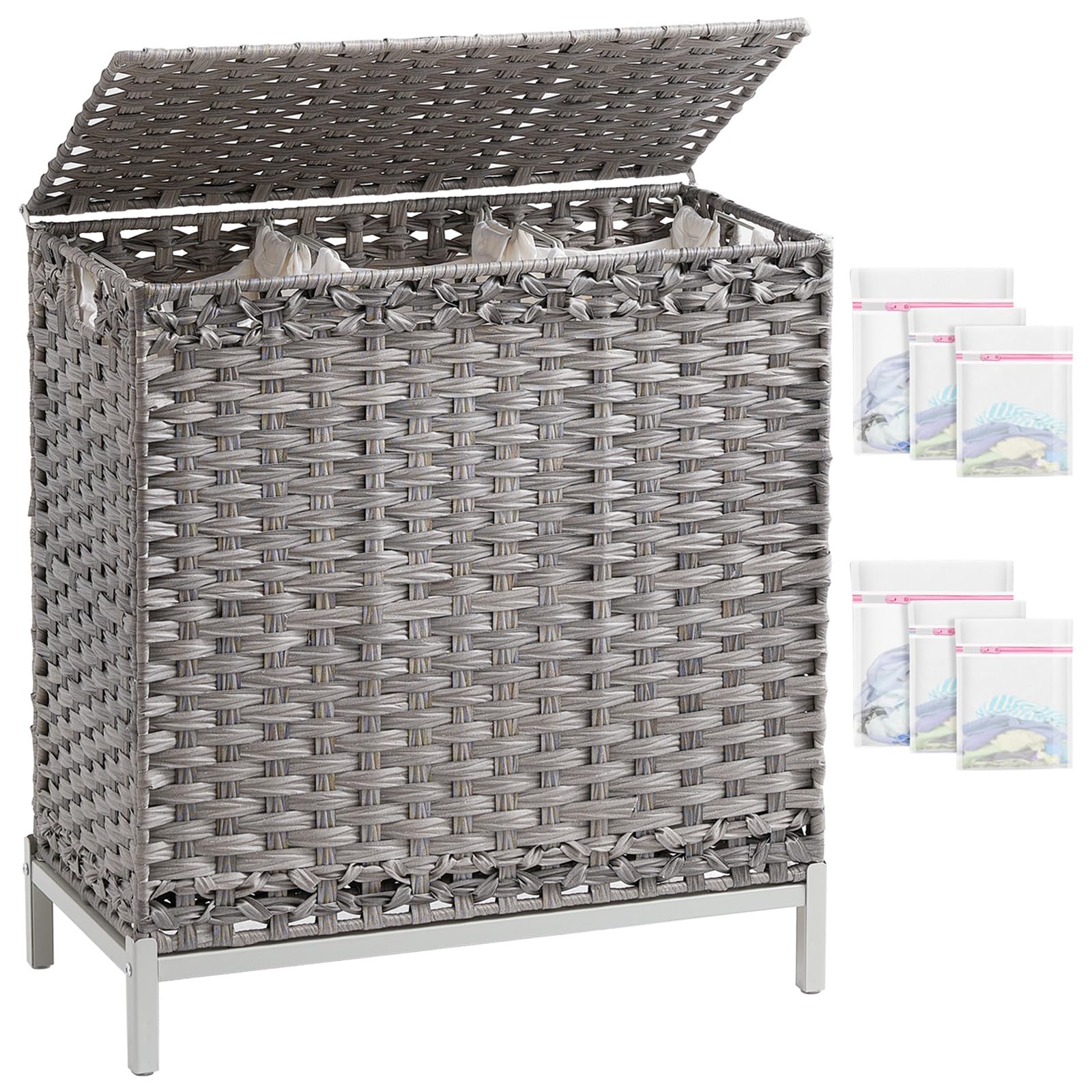 Rustic Rattan 132L Laundry Hamper with Lid
