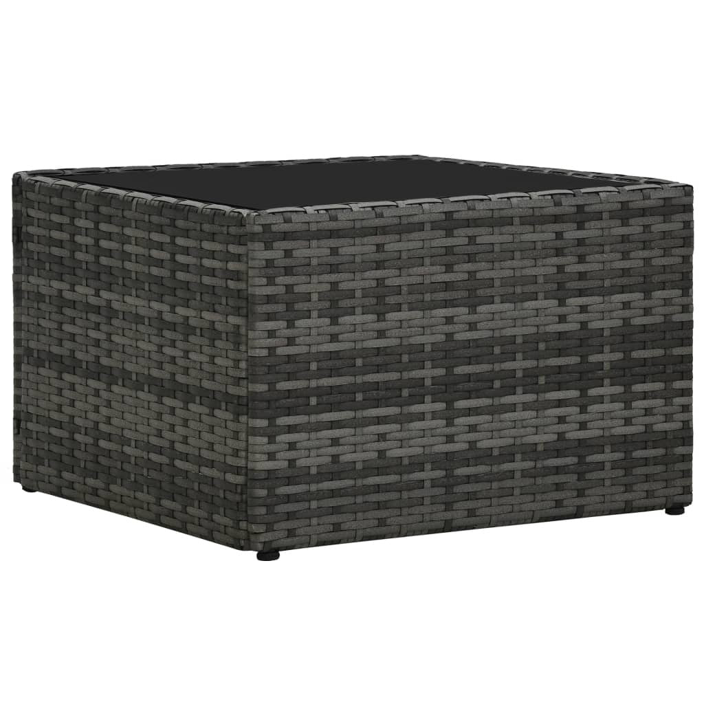 5 Piece Patio Lounge Set with Cushions Poly Rattan Gray