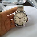 Color: White face - Hot sale Mens luxury watch mechanical watch automatic watches man wristwatch stainless steel band Transparent Glass Back MB07