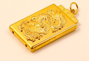 24K Gold-Plated Buddha Pendant with Kuan Yin Charm