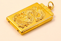 24K Gold-Plated Buddha Pendant with Kuan Yin Charm