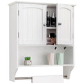 Iwell Bathroom Wall Cabinet with Doors & Adjustable Shelf Bathroom Cabinet Wall Mounted Medicine Cabinet for Bathroom White