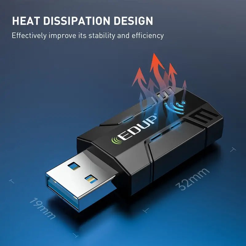 EDUP AC1300Mbps USB WiFi Adapter for PC and Laptop