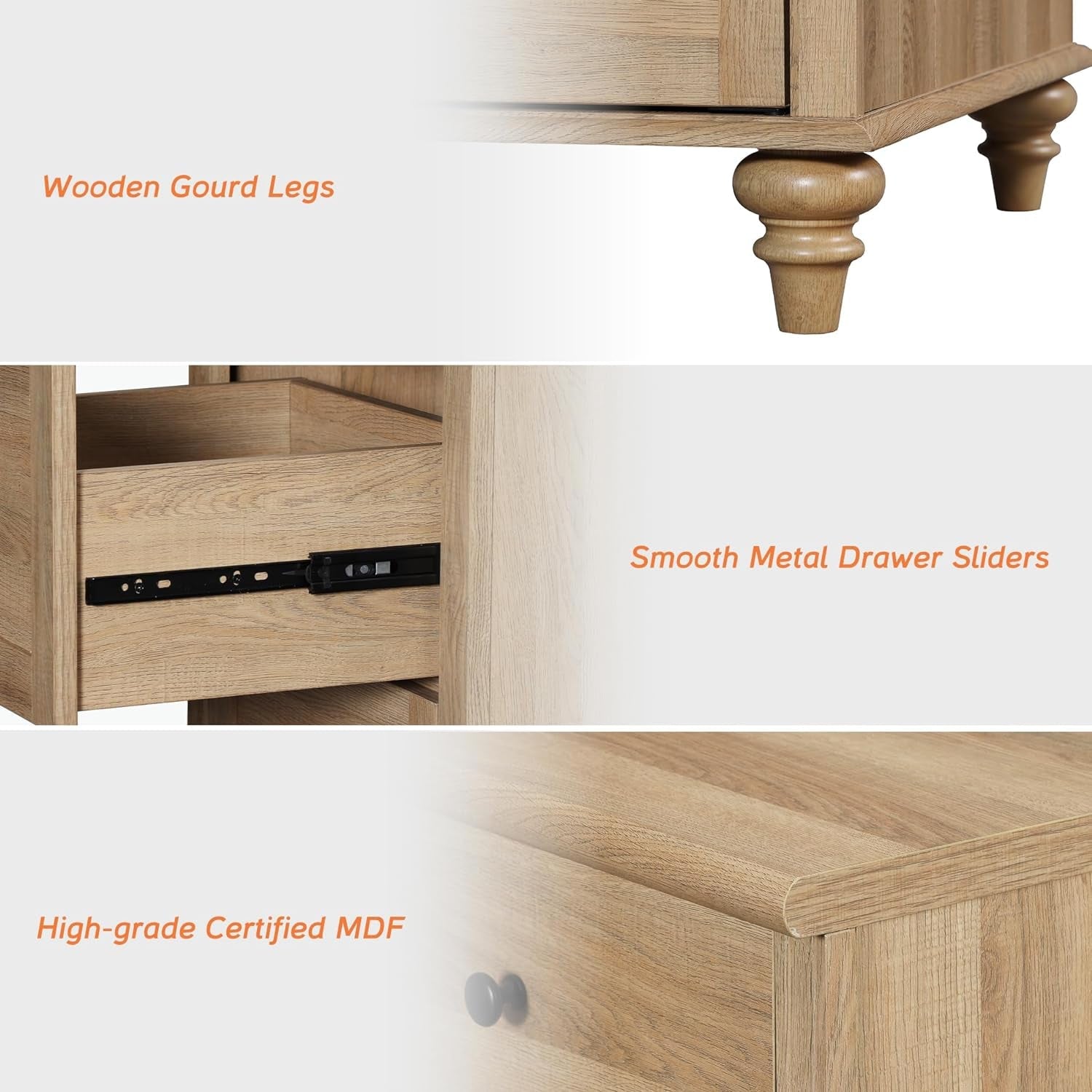 Oak Farmhouse Entertainment Center For TVs Up To 75 Inches