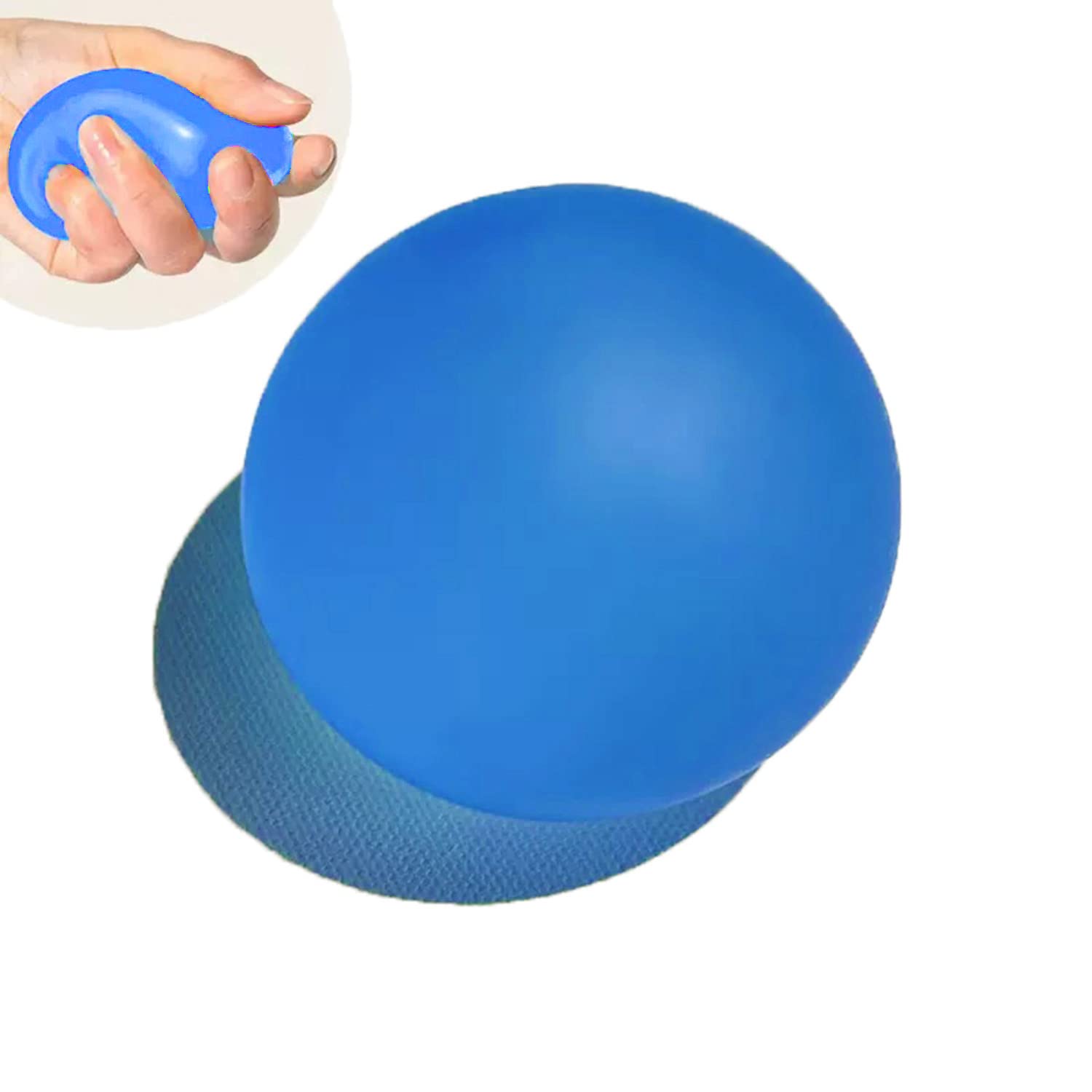 Hofimeta 2.4" Sugar Ball Slow Rise Squishy Stress Relief Balls Clear Malt Syrup Filled Relaxing Sensory Fidget Squeeze Toy Hand Exercise Balls Gift for Father (Blue)