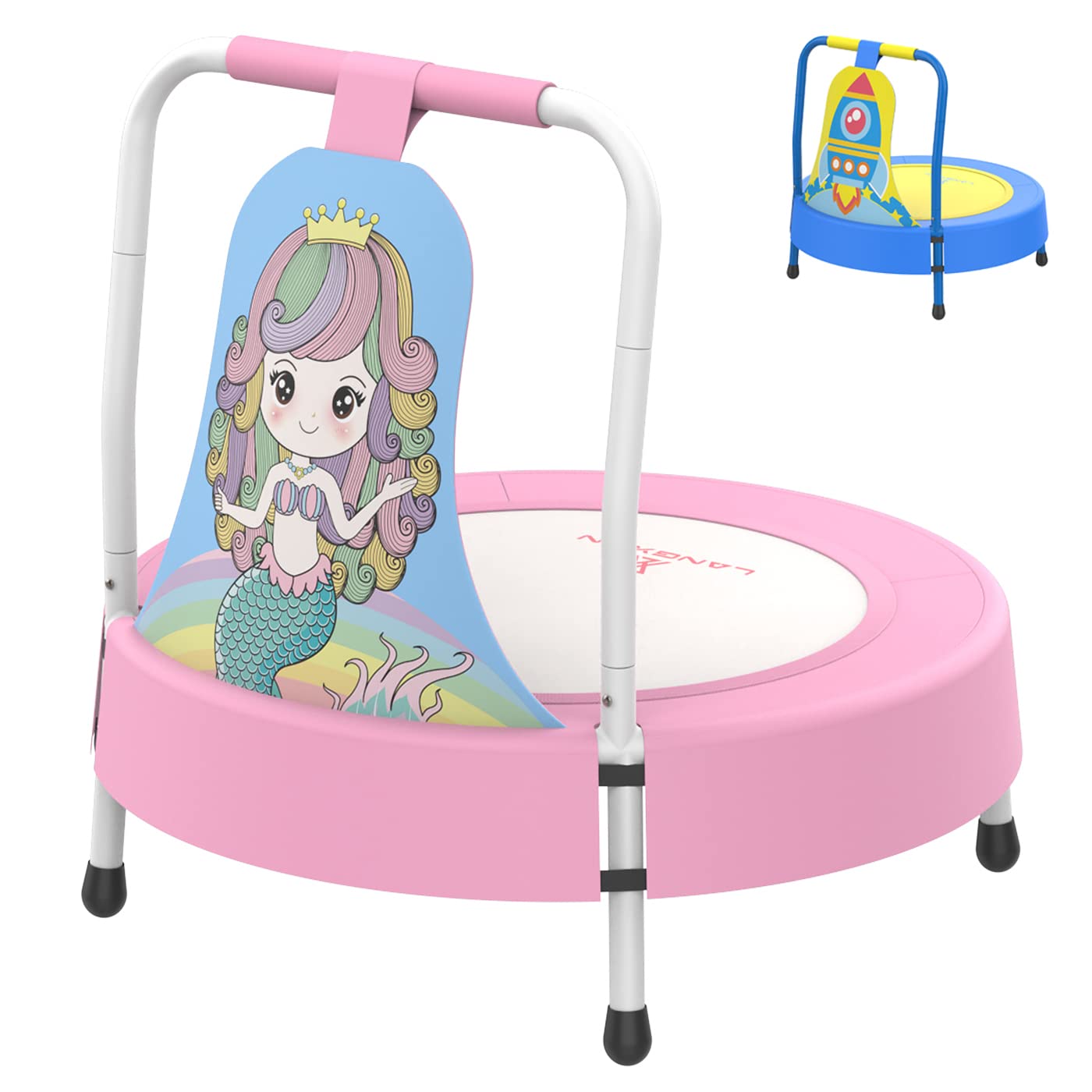 LANGXUN Baby & Toddler Toys Mini Toddler Trampoline Birthday Gifts for Baby Toddler Boys & Girls Toddler Gift Ideas Indoor Outdoor Trampolines for Kids Ages 6 Months to 4 Years