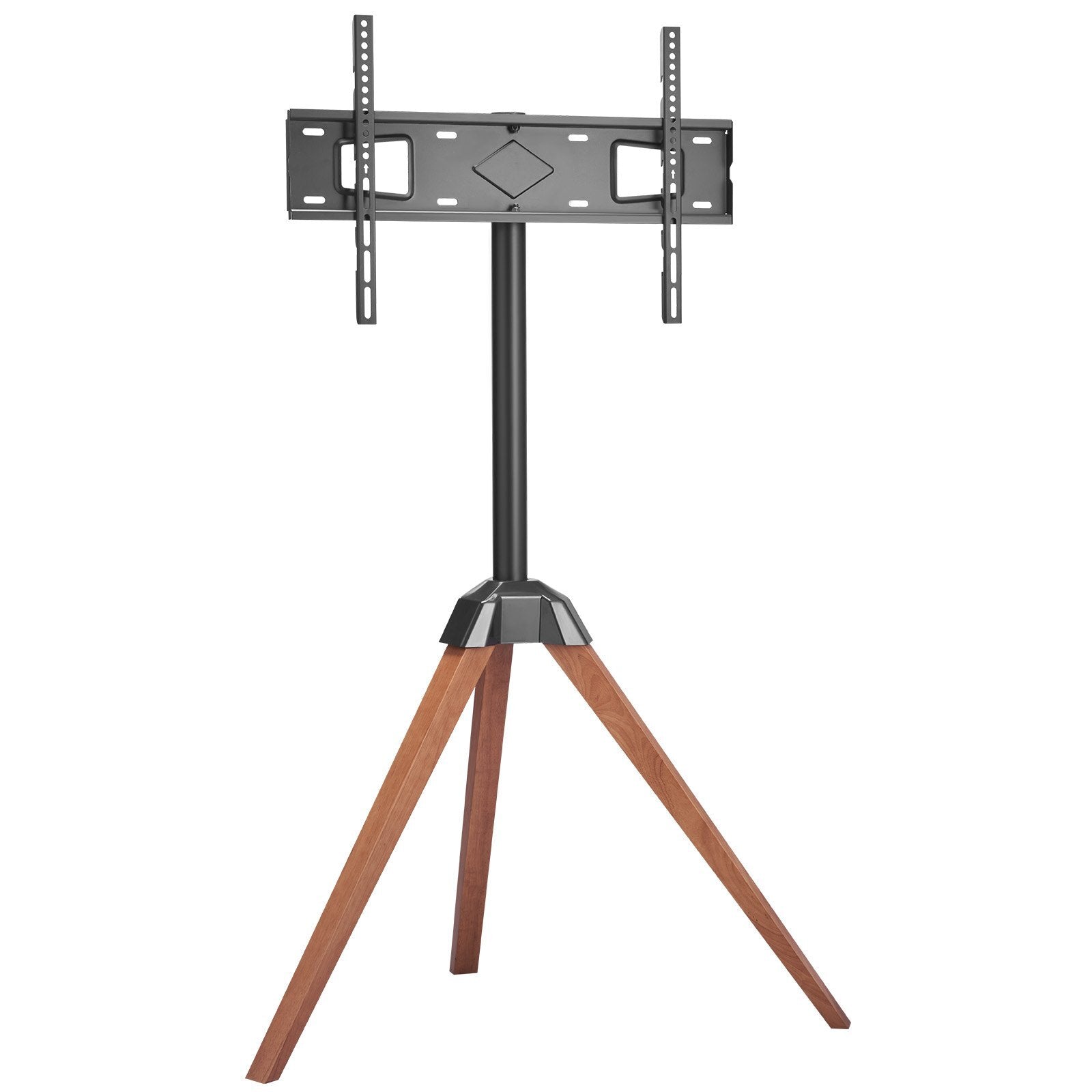 Tripod Easel TV Stand, for 40-65 inch Flat Screen/Curved TVs Up to 99 lbs, 18? Left-Right Rotation Portable TV Stand with Oak Wood Legs, for Bedroom, Living Room, Studio, MAX VESA 600 x 400 mm