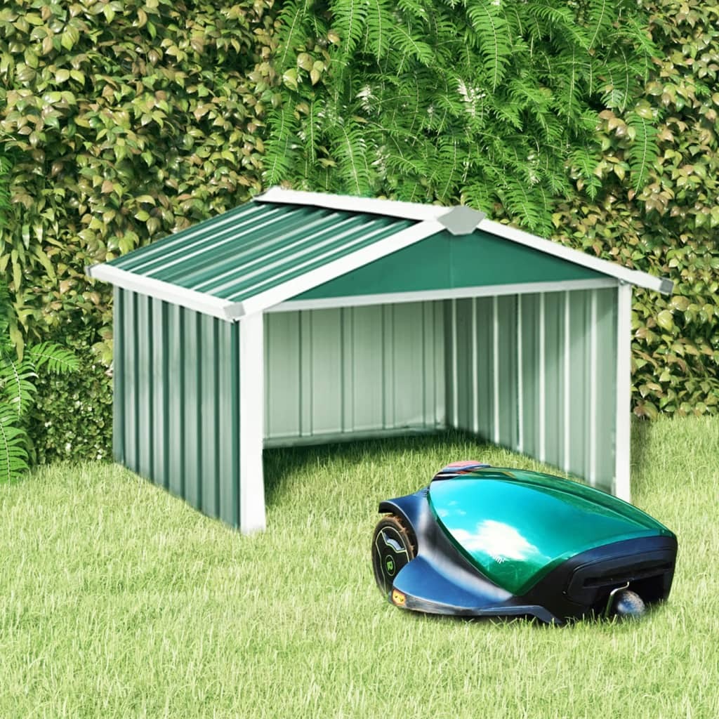 Garden Robot Lawnmower Shed 36.2"x38.2"x24.8" Galvanized Steel Green