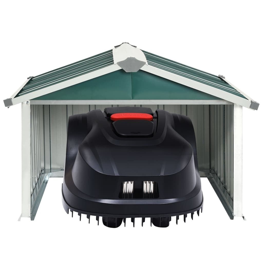 Garden Robot Lawnmower Shed 36.2"x38.2"x24.8" Galvanized Steel Green
