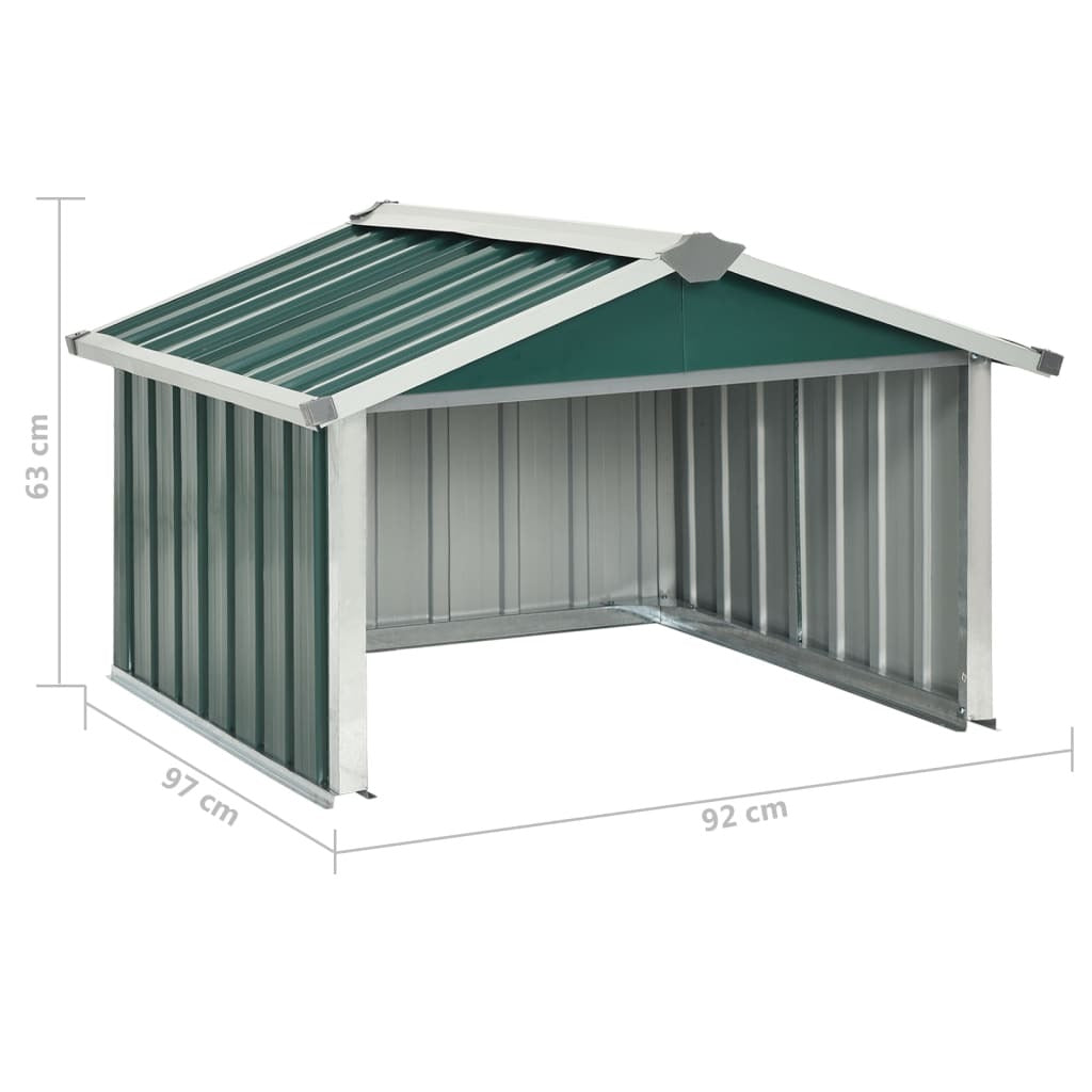 Garden Robot Lawnmower Shed 36.2"x38.2"x24.8" Galvanized Steel Green