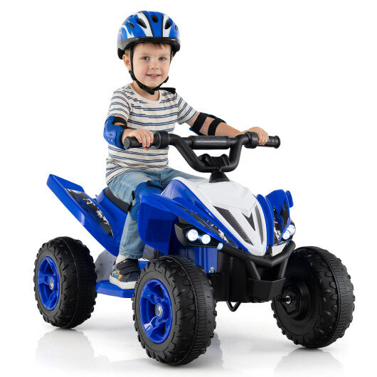 12V Kids Ride On ATV 4-Wheeler Quad with LED Lights and 7 mph Max Speed-Navy - Color: Navy