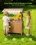 Mud Kitchen, Outdoor Mud Kitchen for Kids, Wood Outdoor Play Kitchens with Spoons, Sink, Tank, Sunshade Canopy, Shovels, Cookware Pots and Accessories, Wooden Play Kitchens for Home, Lawn