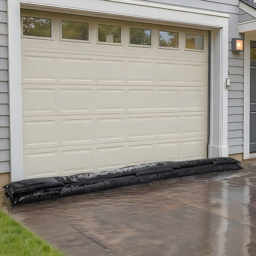 Flood Barrier, 8 Pack, 10 x 0.7 ft Flood Bags Activated by Water, Reusable Water Absorbent Barrier, Sandless Sandbags Blockage, Flooding Prevention Bags for Home, Doorway, Basement, Garage