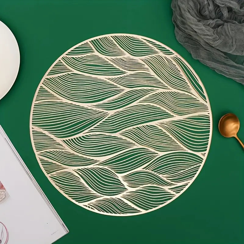 2 Pastoral Style PVC Table Mats with Thermal Insulation