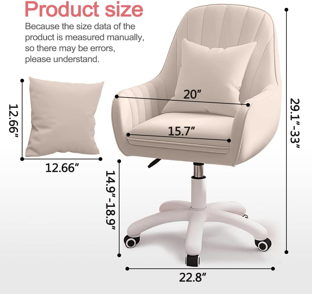 Velvet Mid Back Office Chair With Adjustable Height