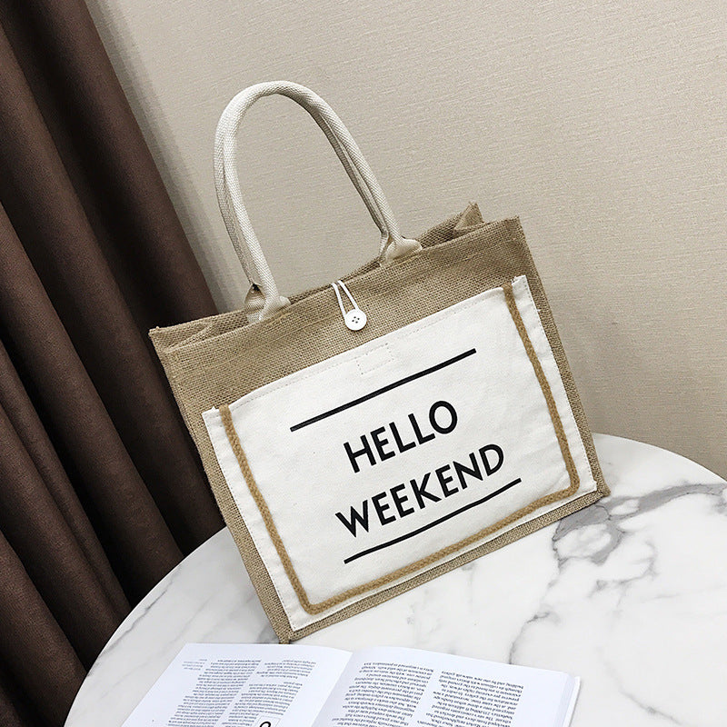 Color: White L - Letter handbag diagonal package