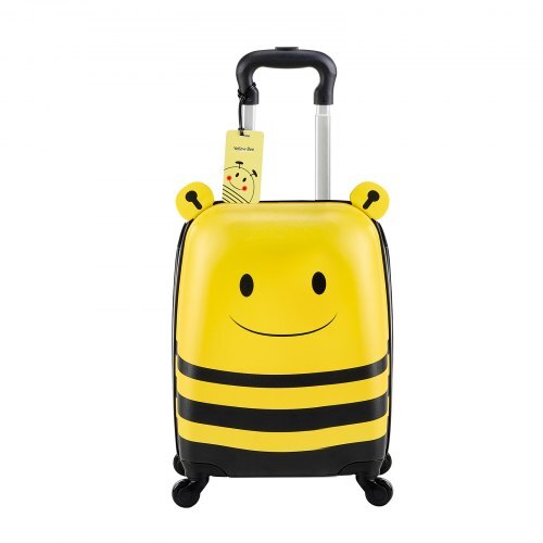 Kids Luggage Set, 5 Piece, 18 Inch Hardside Rolling Wheels Suitcase with Backpack & U-shape Pillow, Bee Kids Carry on Luggage Set, Holiday Birthday Gift for Girls Boys, Airline Approved