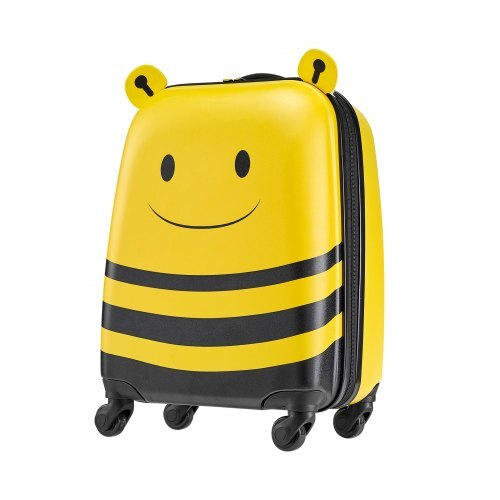 Kids Luggage Set, 5 Piece, 18 Inch Hardside Rolling Wheels Suitcase with Backpack & U-shape Pillow, Bee Kids Carry on Luggage Set, Holiday Birthday Gift for Girls Boys, Airline Approved