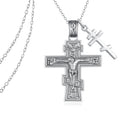 Orthodox Cross Necklace Sterling Silver Crucifix Necklace Men Orthodox Christian Jewelry for Men Women