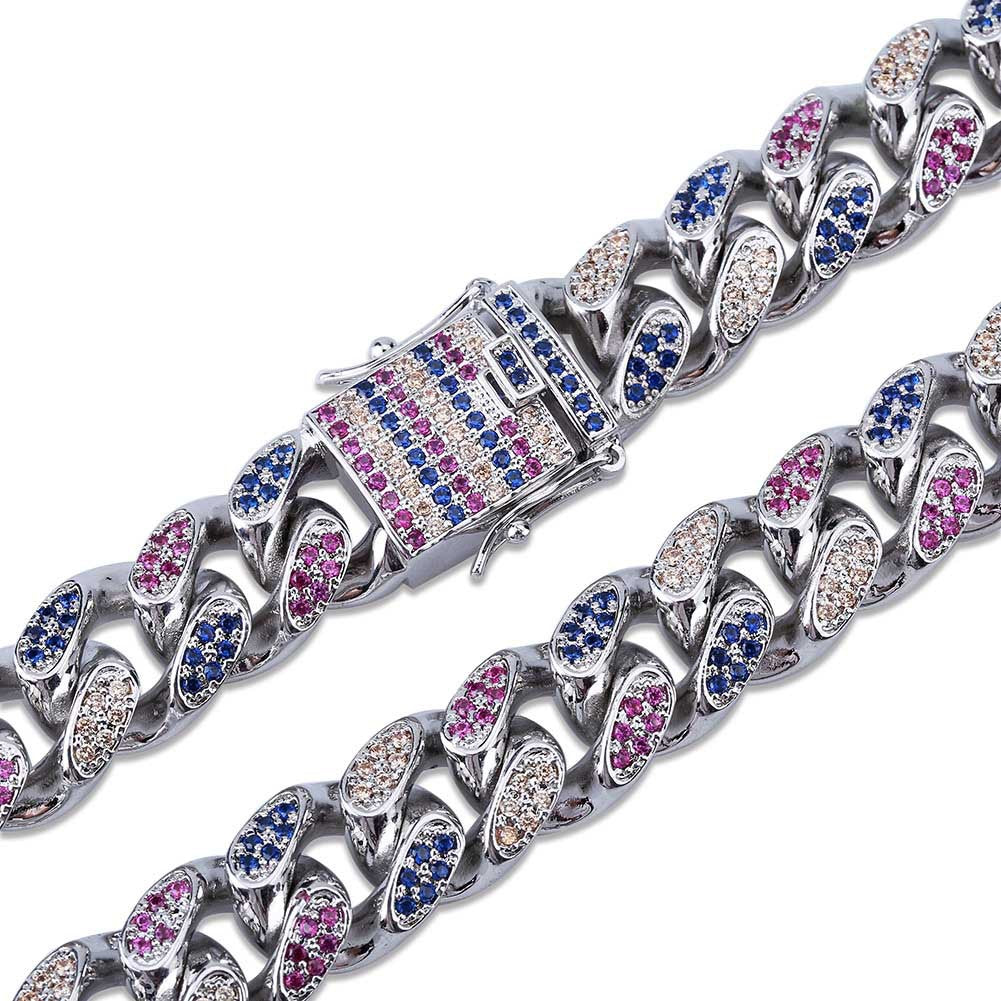 Rainbow Jewelry Miami Cuban Link Necklace for Men