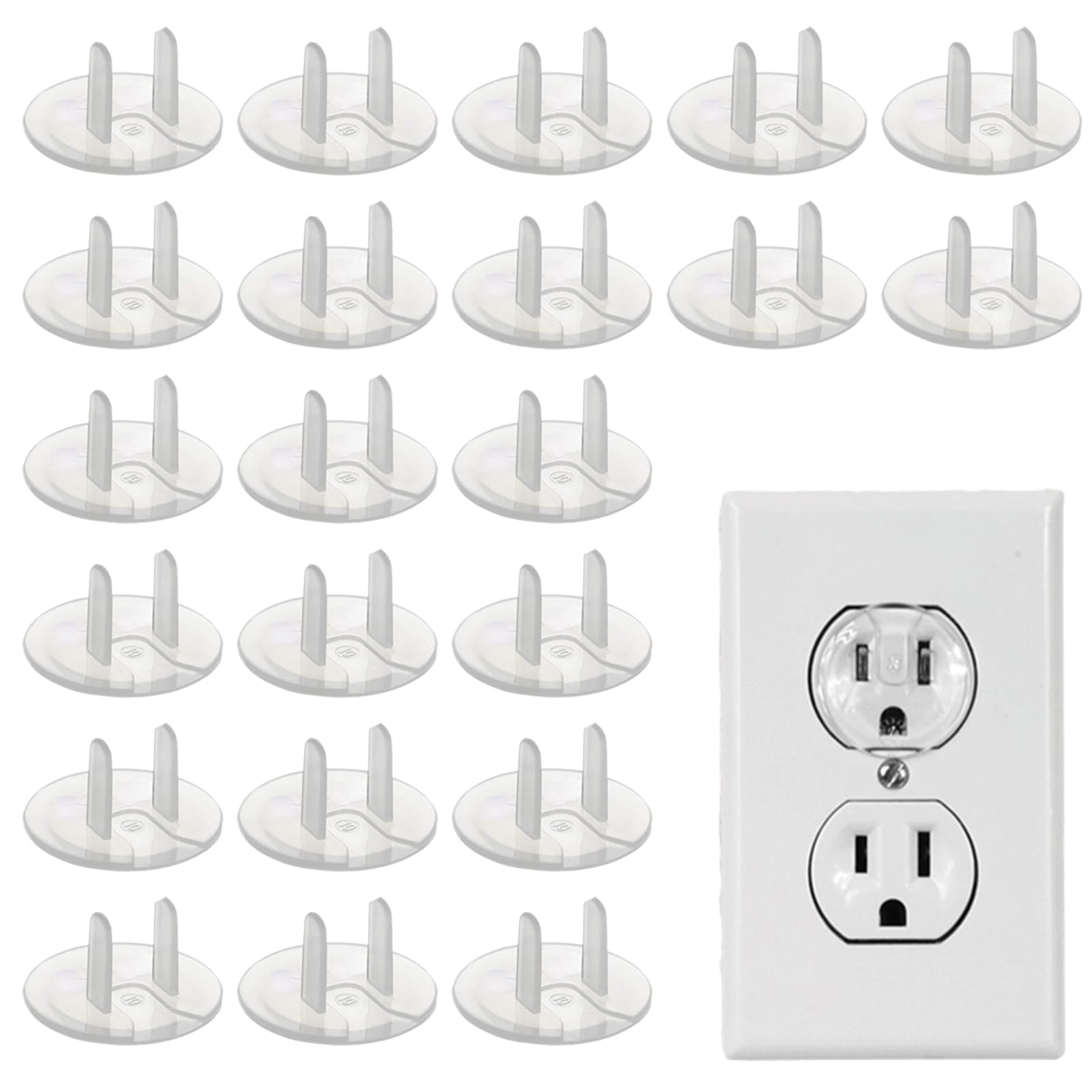 Haodlay 50 Pack Outlet Covers Baby Proofing Clear Outlet Covers Baby Safety Outlet Plug Covers Safe & Secure Electric Plug Protectors Sturdy Childproof Socket Covers for Home & Office
