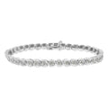 .925 Sterling Silver 1.0 cttw Miracle Set Diamond Spiraling Bezel Link Bracelet(I-J Color, I3 Clarity) -7.25"