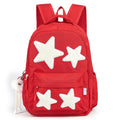 LOTUSTAR Preppy Backpack with Cute Plush Accessories Star Y2K School Bookbag Girls Aesthetic Backpacks for Kids (Red)