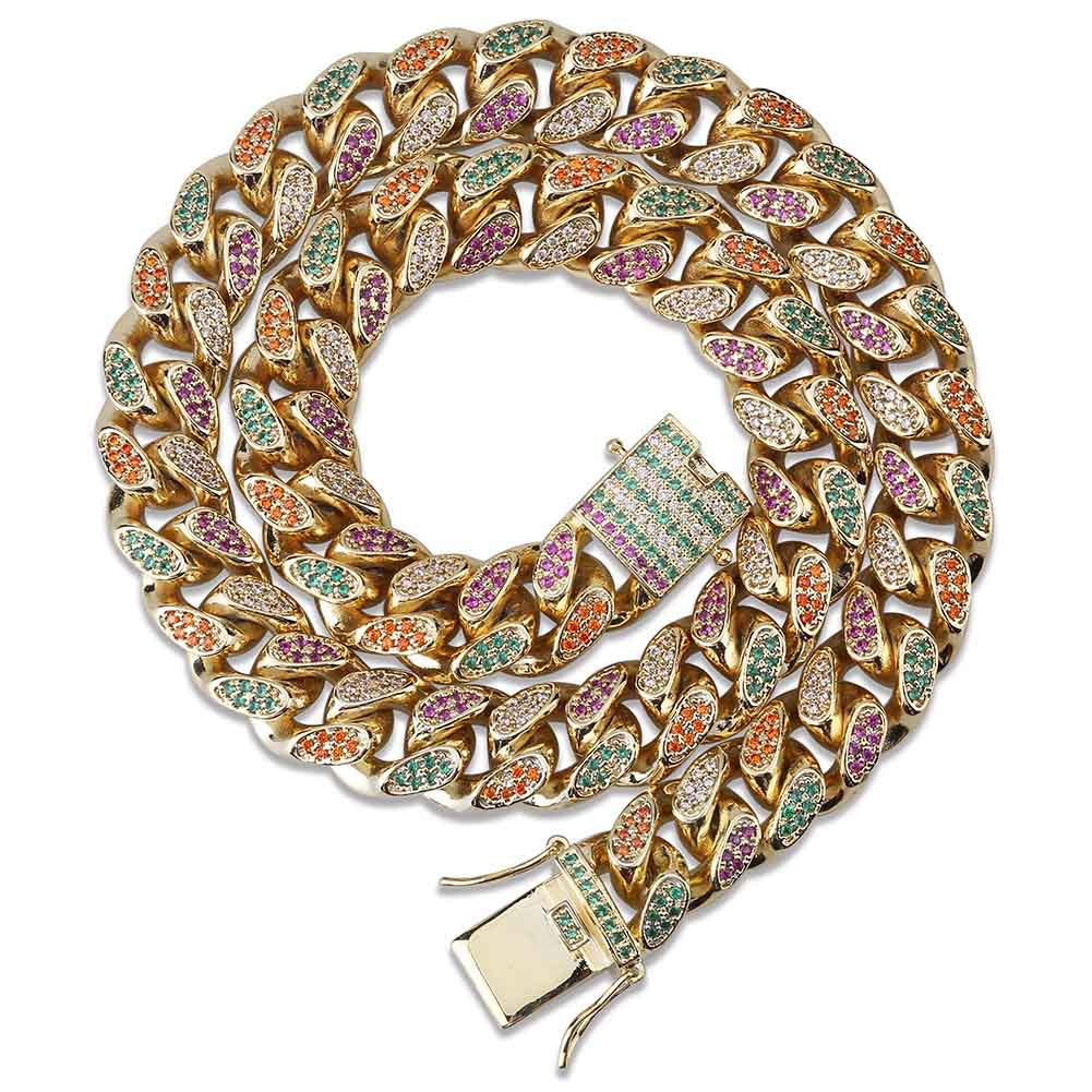 Rainbow Jewelry Miami Cuban Link Necklace for Men