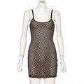 Backless patchwork bodycon black dress Sexy sleeveless A-line