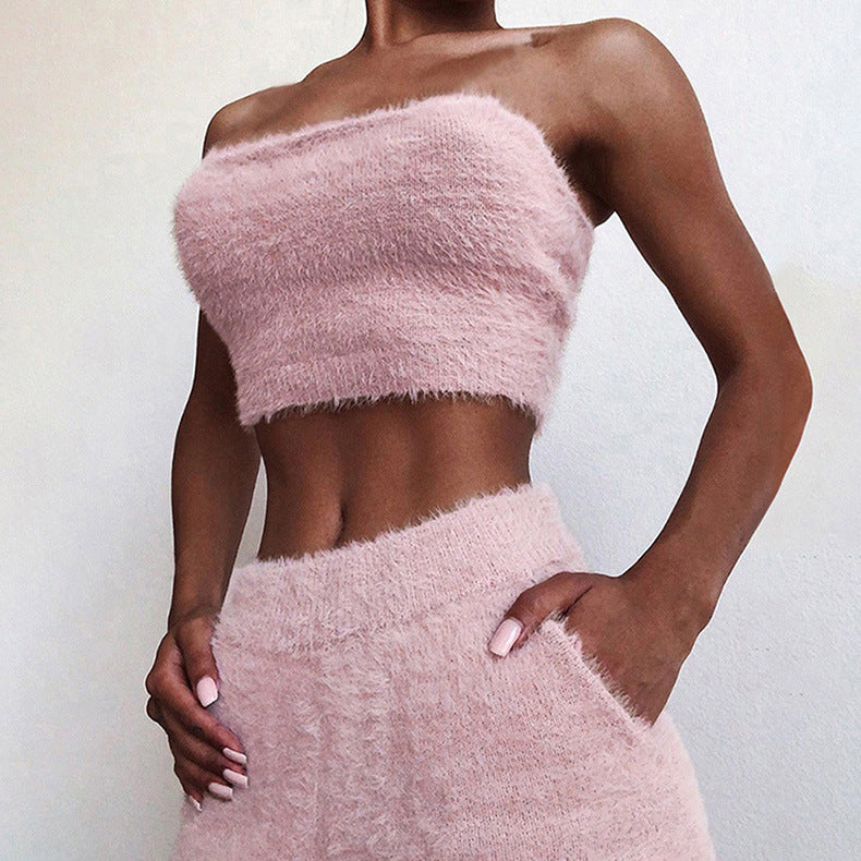 Summer Women's Casual Plush Two-Piece Set OM9353