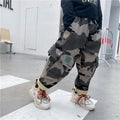 Color: Camouflage, Size: 110cm - Boys autumn camouflage trousers