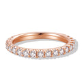 HAFEEZ CENTER 14K Gold Moissanite Wedding Band for Women 14K Solid Gold Rings for Women 2.5mm Eternity Moissanite Wedding Band (Rose-Gold 7)