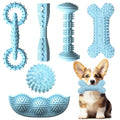 iYoway Puppy Toys 6 Pack Puppy Chew Toys Puppy & Small Dog Chew Toys for Teething Soft Durable Interactive Puppy Teething Toys Set (Blue)
