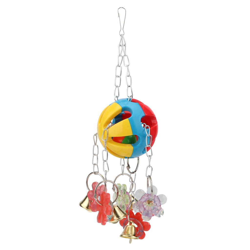 Hypeety Pet Parrot Chew Toys Acrylic Bird Toys Colorful Pet Bird Cage Hanging Bite Toys with Bells