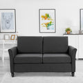 HOMCOM Double Seat 2 Seater Compact Loveseat Couch Linen