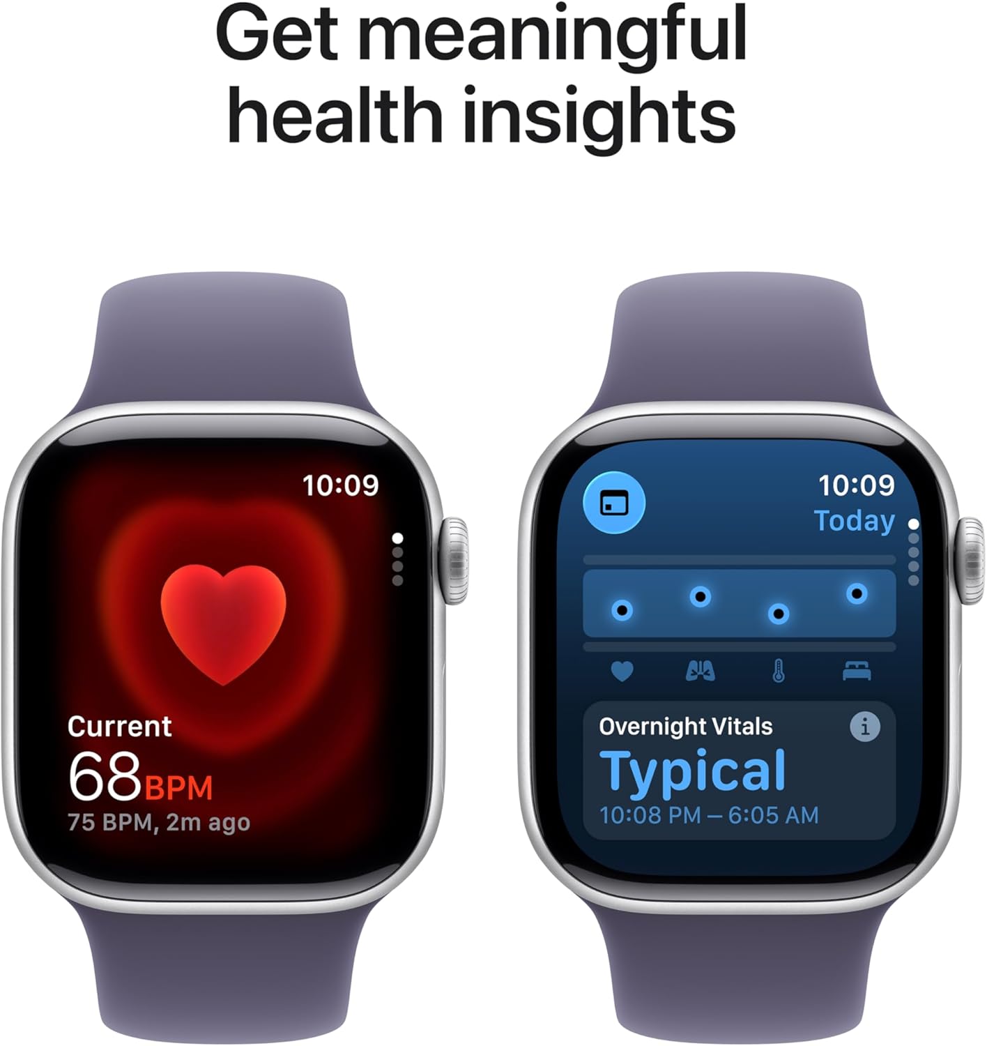 Apple Watch Series 11 [GPS 42mm] Smartwatch with Silver Aluminum Case with Purple Fog Sport Band