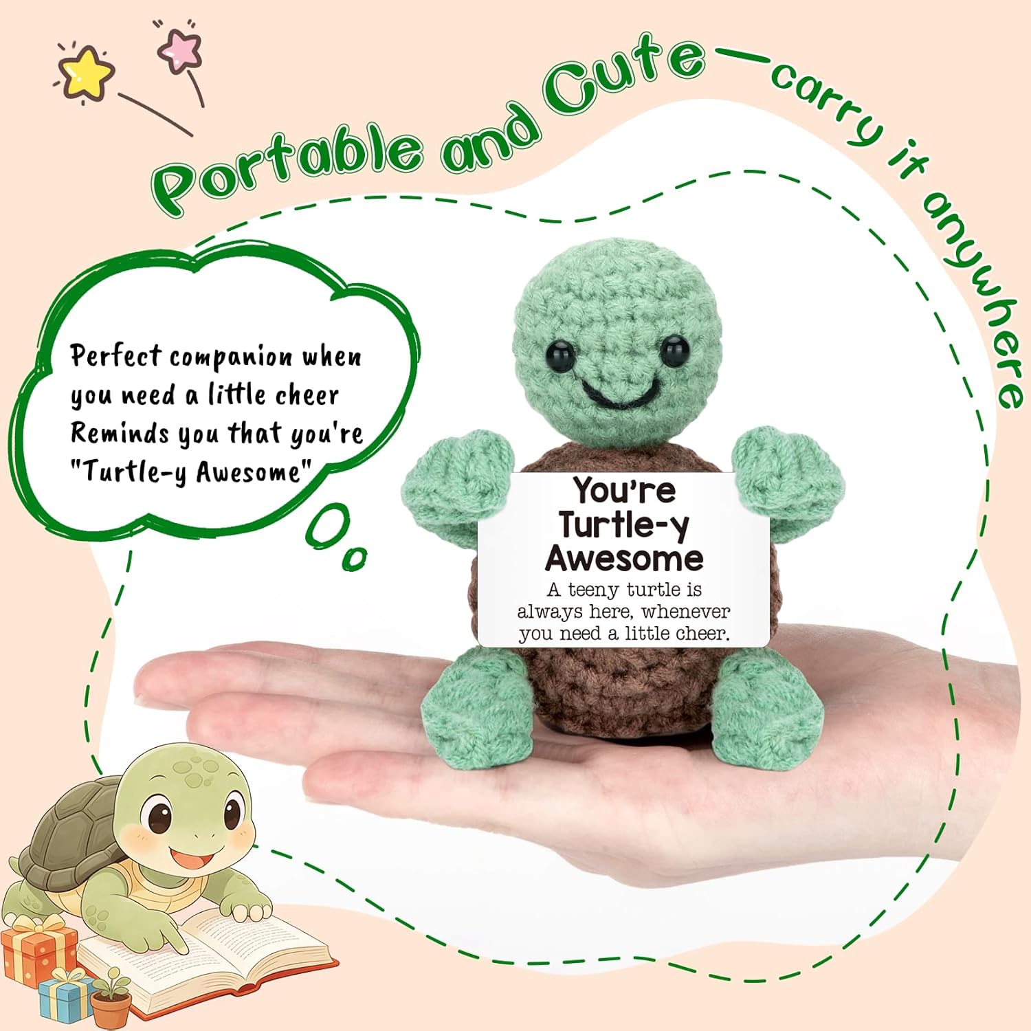 Mini Funny Turtle Gifts Fathers Day Teacher Appreciation Graduation Back to School Nurses Week,