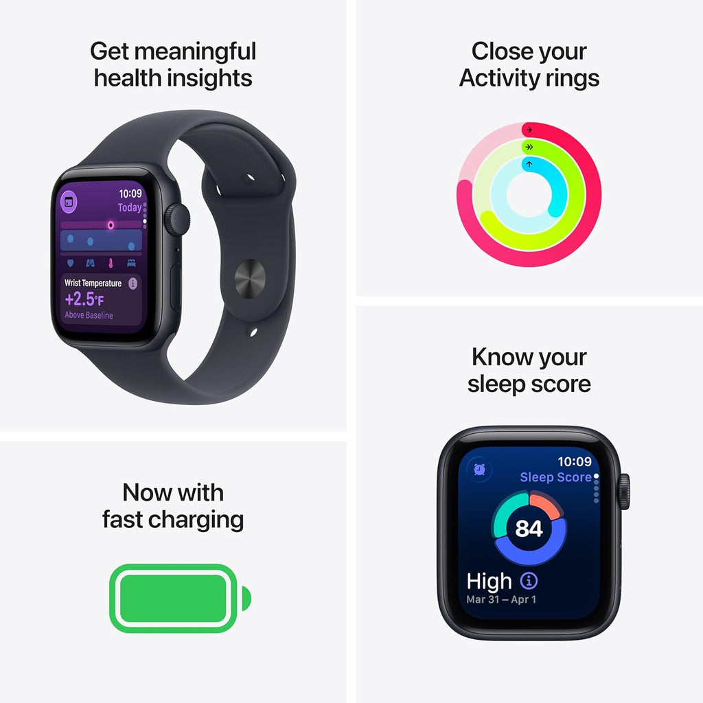 Apple Watch SE 3 [GPS 44mm] Smartwatch with Midnight Aluminum Case with Midnight Sport Band