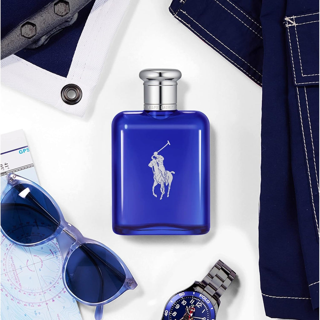 RALPH LAUREN FRAGRANCES (4.2 Fl Oz (Pack of 1) )- Polo Blue - Eau de Toilette - Men's Cologne - Aquatic & Fresh - With Citrus, Sage, and Suede - Medium Intensity