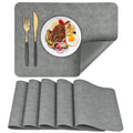 APLKER Double-Sided Leather Table Mats - 6 Piece Set